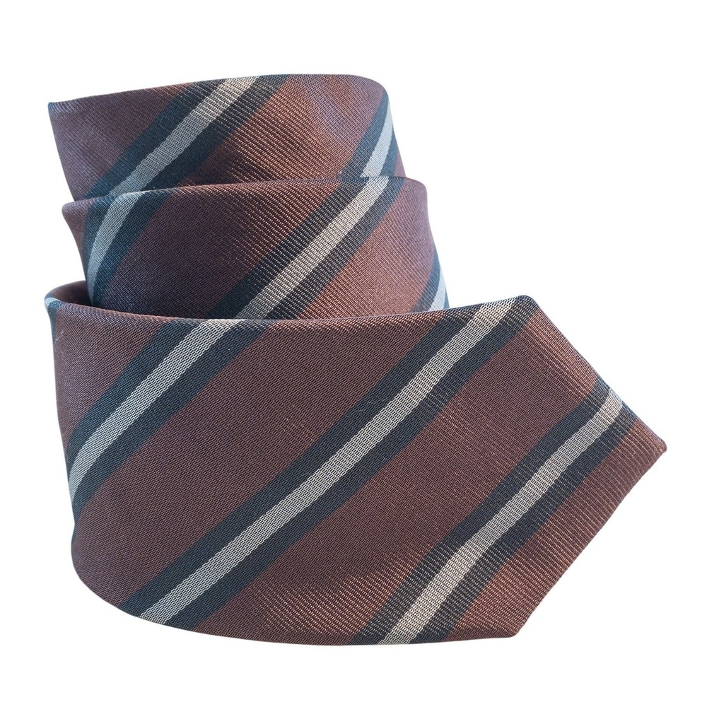 Jos. A. Bank Necktie Men Burgundy Navy Striped Silk Classic Vintage Tie